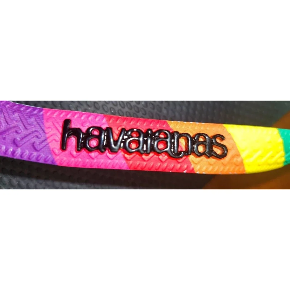 Havaianas Top Pride Rainbow Strap Thongs Sandals Unisex Mens Size 13 New W/Tags
